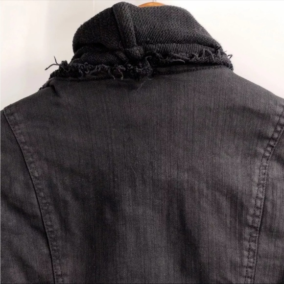 Free People Drape Front Coated Motorcycle Biker Jacket Black Women’s size 4 - Picture 8 of 16